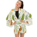 Seamless Tropical Pattern With Papaya Long Sleeve Kimono View1