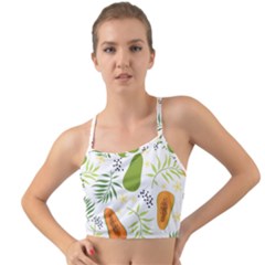 Seamless Tropical Pattern With Papaya Mini Tank Bikini Top by Ravend