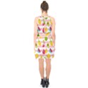 Tropical Fruits Berries Seamless Pattern Halter Collar Waist Tie Chiffon Dress View2