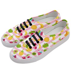 Tropical Fruits Berries Seamless Pattern Women s Classic Low Top Sneakers by Ravend