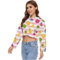 Tropical Fruits Berries Seamless Pattern Women s Lightweight Cropped Hoodie View2