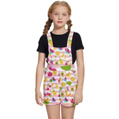 Tropical Fruits Berries Seamless Pattern Kids  Short Overalls by Ravend