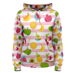 Tropical Fruits Berries Seamless Pattern Women s Pullover Hoodie