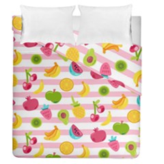 Tropical Fruits Berries Seamless Pattern Duvet Cover Double Side (queen Size) by Ravend