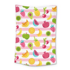 Tropical Fruits Berries Seamless Pattern Small Tapestry by Ravend