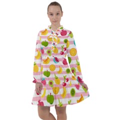 Tropical Fruits Berries Seamless Pattern All Frills Chiffon Dress by Ravend