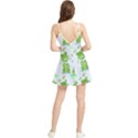 Cute Green Frogs Seamless Pattern Summer Frill Dress View2