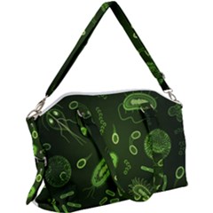 Bacteria Virus Seamless Pattern Inversion Canvas Crossbody Bag by Ravend