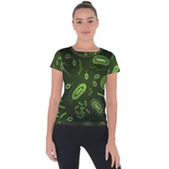 Bacteria Virus Seamless Pattern Inversion Short Sleeve Sports Top  by Ravend