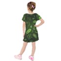 Bacteria Virus Seamless Pattern Inversion Kids  Short Sleeve Velvet Dress View2