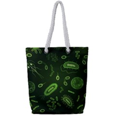 Bacteria Virus Seamless Pattern Inversion Full Print Rope Handle Tote (small) by Ravend