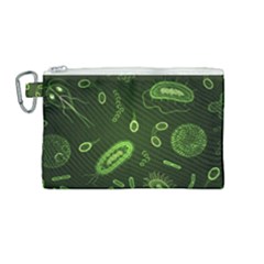 Bacteria Virus Seamless Pattern Inversion Canvas Cosmetic Bag (medium) by Ravend