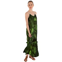 Bacteria Virus Seamless Pattern Inversion Cami Maxi Ruffle Chiffon Dress by Ravend