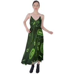 Bacteria Virus Seamless Pattern Inversion Tie Back Maxi Dress by Ravend