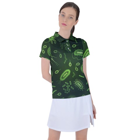 Bacteria Virus Seamless Pattern Inversion Women s Polo T-shirt by Ravend