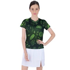 Bacteria Virus Seamless Pattern Inversion Women s Sports Top by Ravend