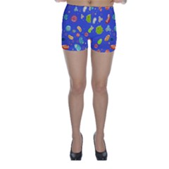 Virus Seamless Pattern Skinny Shorts by Ravend