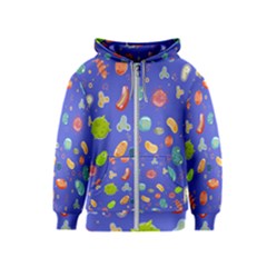 Virus Seamless Pattern Kids  Zipper Hoodie by Ravend