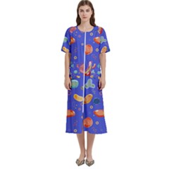 Virus Seamless Pattern Women s Cotton Short Sleeve Night Gown