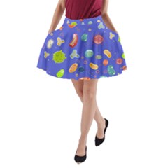 Virus Seamless Pattern A-line Pocket Skirt by Ravend