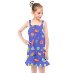 Virus Seamless Pattern Kids  Overall Dress by Ravend