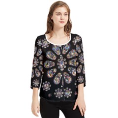 Photo Chartres Notre Dame Chiffon Quarter Sleeve Blouse by Bedest