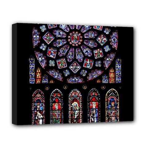 Photos Chartres Rosette Cathedral Deluxe Canvas 20  X 16  (stretched) by Bedest