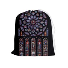 Photos Chartres Rosette Cathedral Drawstring Pouch (xl) by Bedest