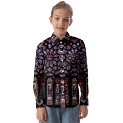 Photos Chartres Rosette Cathedral Kids  Long Sleeve Shirt by Bedest