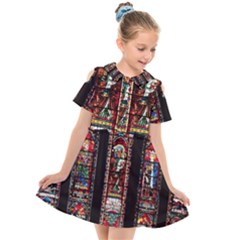 Photos Chartres Notre Dame Kids  Short Sleeve Shirt Dress by Bedest