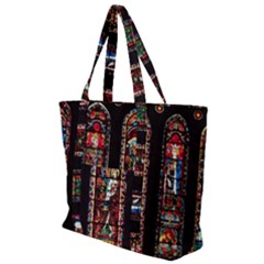 Photos Chartres Notre Dame Zip Up Canvas Bag by Bedest