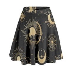 Star Colorful Christmas Abstract High Waist Skirt by Apen