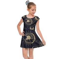 Star Colorful Christmas Abstract Kids  Cap Sleeve Dress by Apen