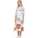 Abstract Fashion Background Suitable Fabric Printing Bow Sleeve Chiffon Midi Dress View2