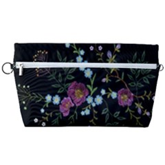 Embroidery Trend Floral Pattern Small Branches Herb Rose Handbag Organizer