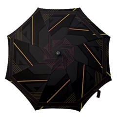 Gradient Geometric Shapes Dark Background Hook Handle Umbrellas (large) by Apen