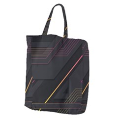 Gradient Geometric Shapes Dark Background Giant Grocery Tote by Apen