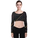 Gradient Geometric Shapes Dark Background Velvet Long Sleeve Crop Top View1