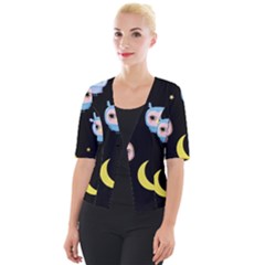 Cute Art Print Pattern Cropped Button Cardigan by Apen