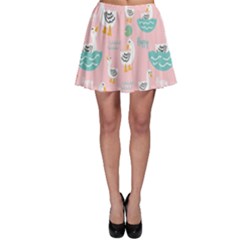 Cute Owl Doodles With Moon Star Seamless Pattern Skater Skirt by Apen