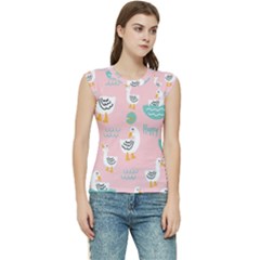 Cute Owl Doodles With Moon Star Seamless Pattern Women s Raglan Cap Sleeve T-shirt by Apen