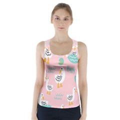 Cute Owl Doodles With Moon Star Seamless Pattern Racer Back Sports Top by Apen