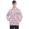 Cute Owl Doodles With Moon Star Seamless Pattern Men s Half Zip Pullover View1