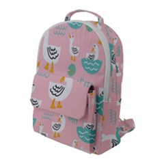 Cute Owl Doodles With Moon Star Seamless Pattern Flap Pocket Backpack (large)