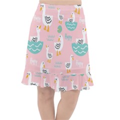 Cute Owl Doodles With Moon Star Seamless Pattern Fishtail Chiffon Skirt by Apen