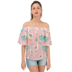 Cute Owl Doodles With Moon Star Seamless Pattern Off Shoulder Short Sleeve Top by Apen