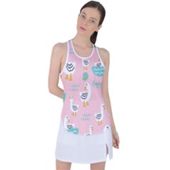 Cute Owl Doodles With Moon Star Seamless Pattern Racer Back Mesh Tank Top by Apen