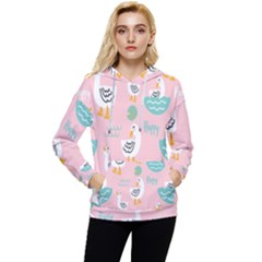 Cute Owl Doodles With Moon Star Seamless Pattern Women s Lightweight Drawstring Hoodie by Apen