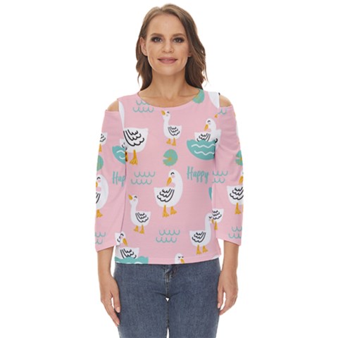 Cute Owl Doodles With Moon Star Seamless Pattern Cut Out Wide Sleeve Top by Apen