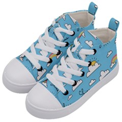 Sky Pattern Kids  Mid-top Canvas Sneakers by Apen